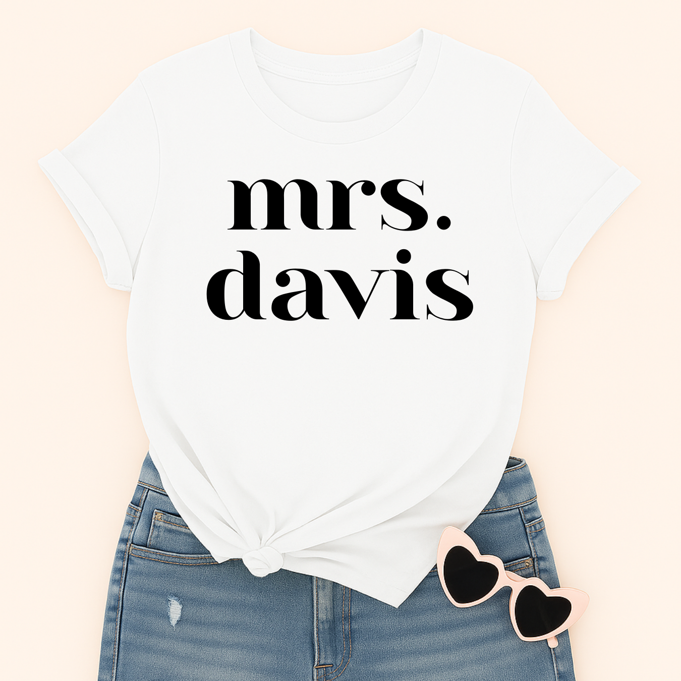 Personalized Mrs. Last Name – Short Sleeve Shirt