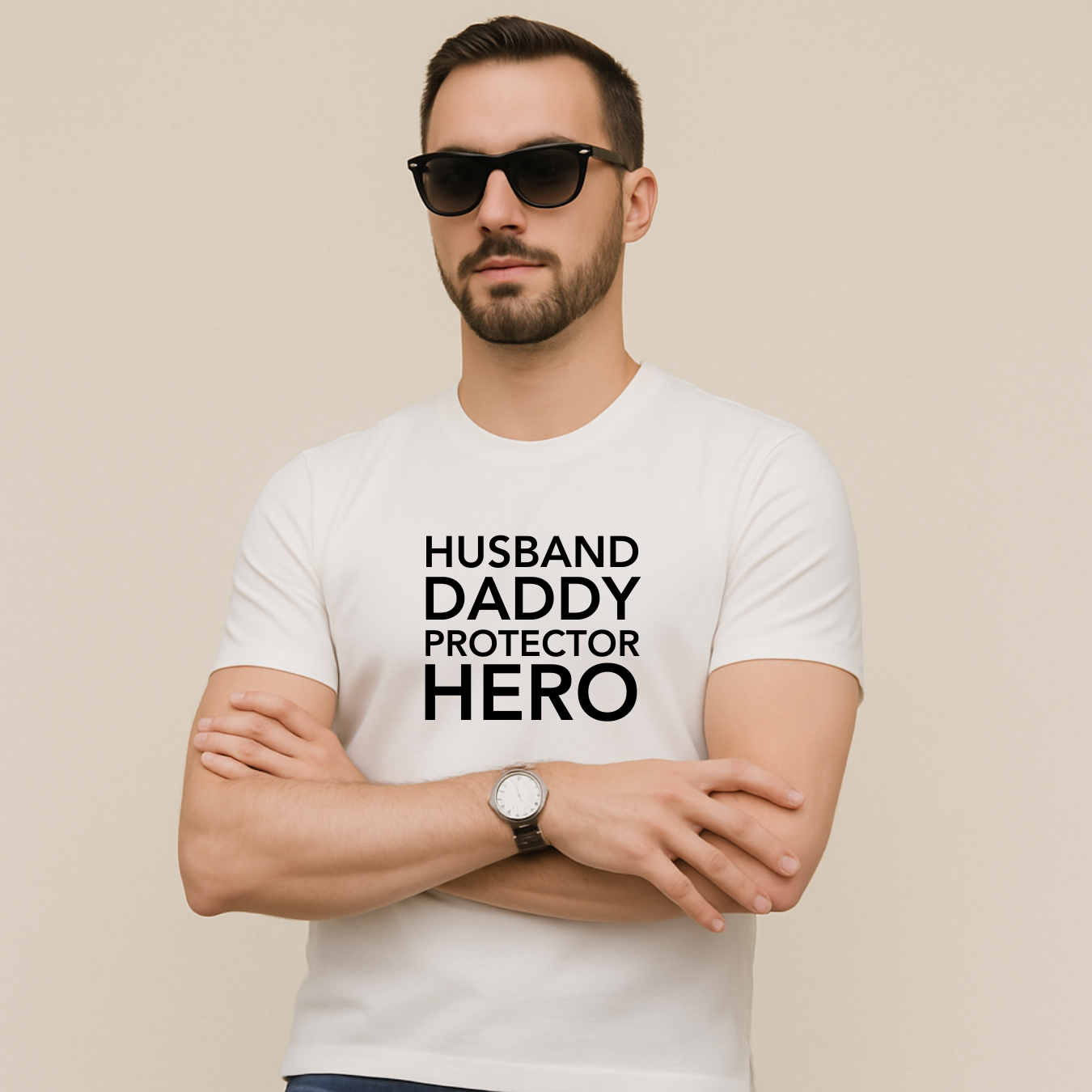 Husband Daddy Protector Hero – Short Sleeve Shirt