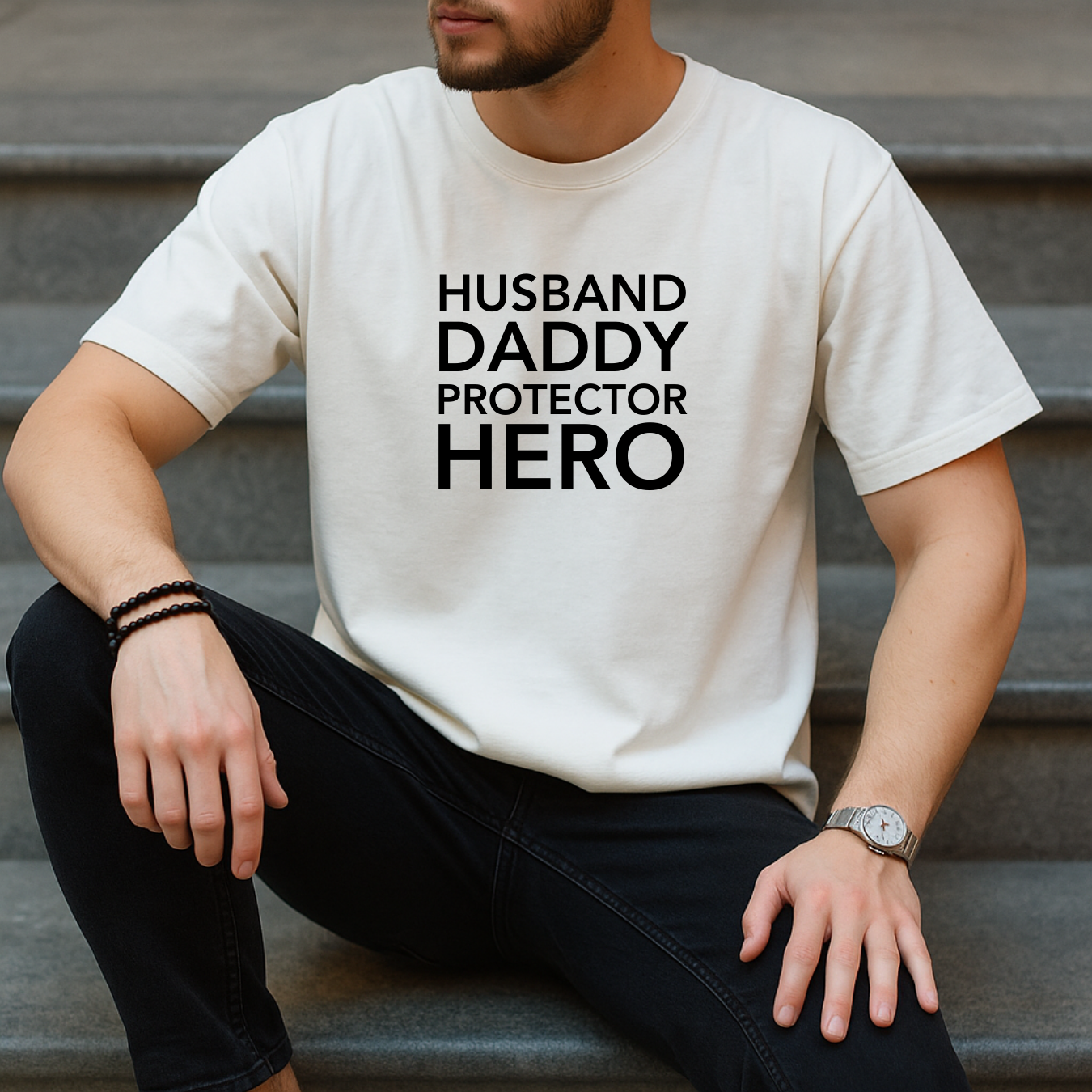 Husband Daddy Protector Hero – Short Sleeve Shirt