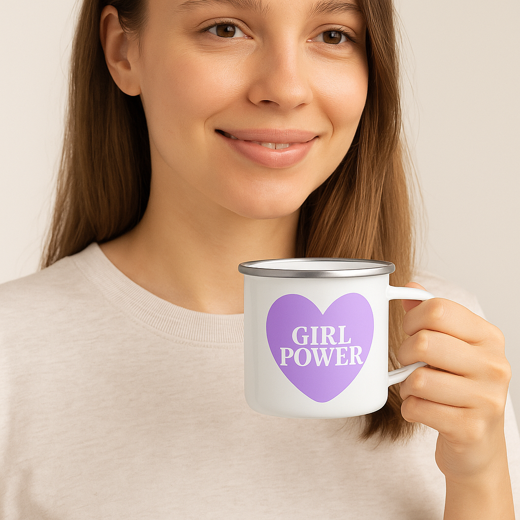 Girl Power Enamel Mug