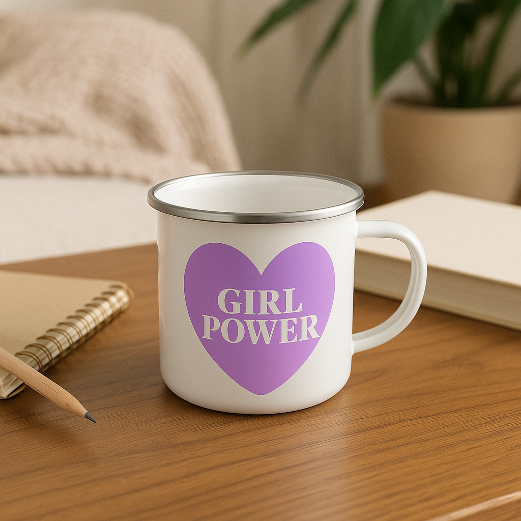 Girl Power Enamel Mug