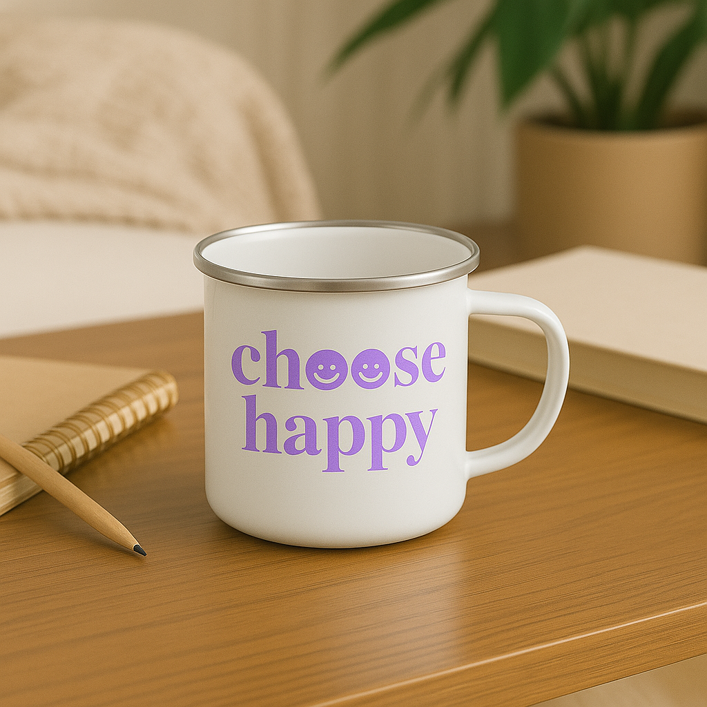 Choose Happy Enamel Mug