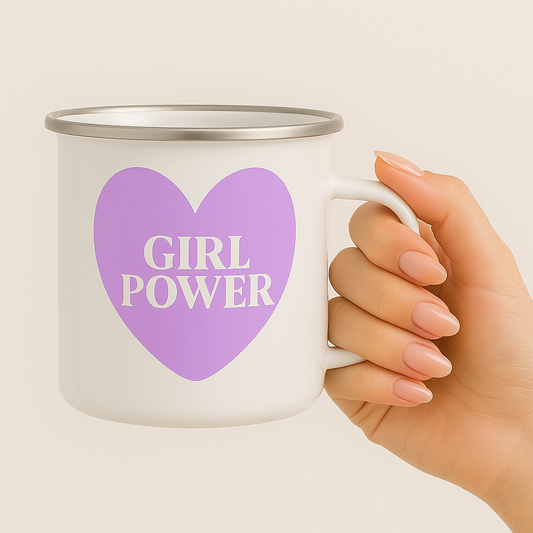 Girl Power Enamel Mug