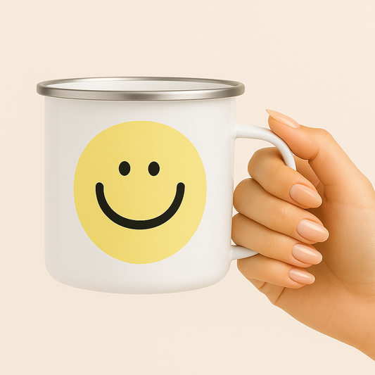 Smiley Face Enamel Mug