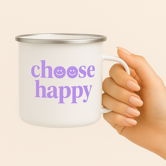 Choose Happy Enamel Mug