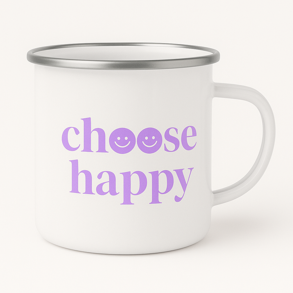 Choose Happy Enamel Mug