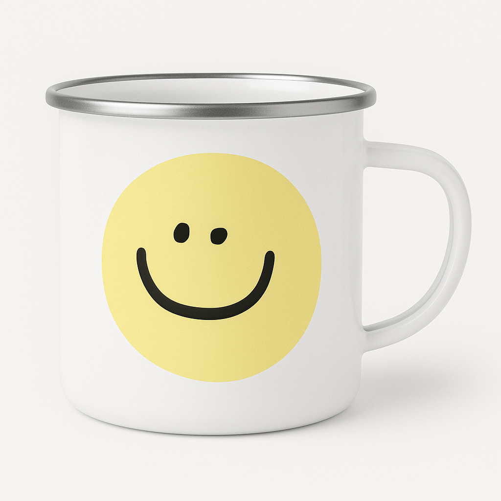 Smiley Face Enamel Mug