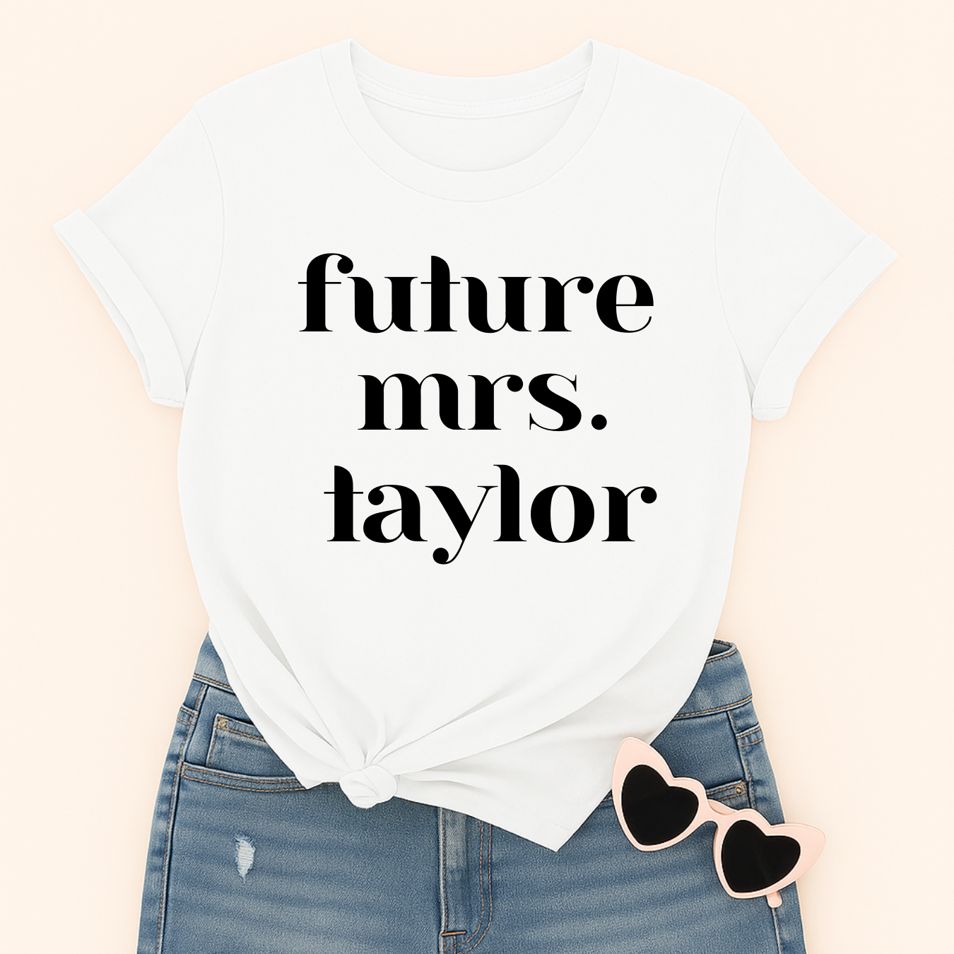 Personalized Future Mrs. Last Name – Short Sleeve Shirt